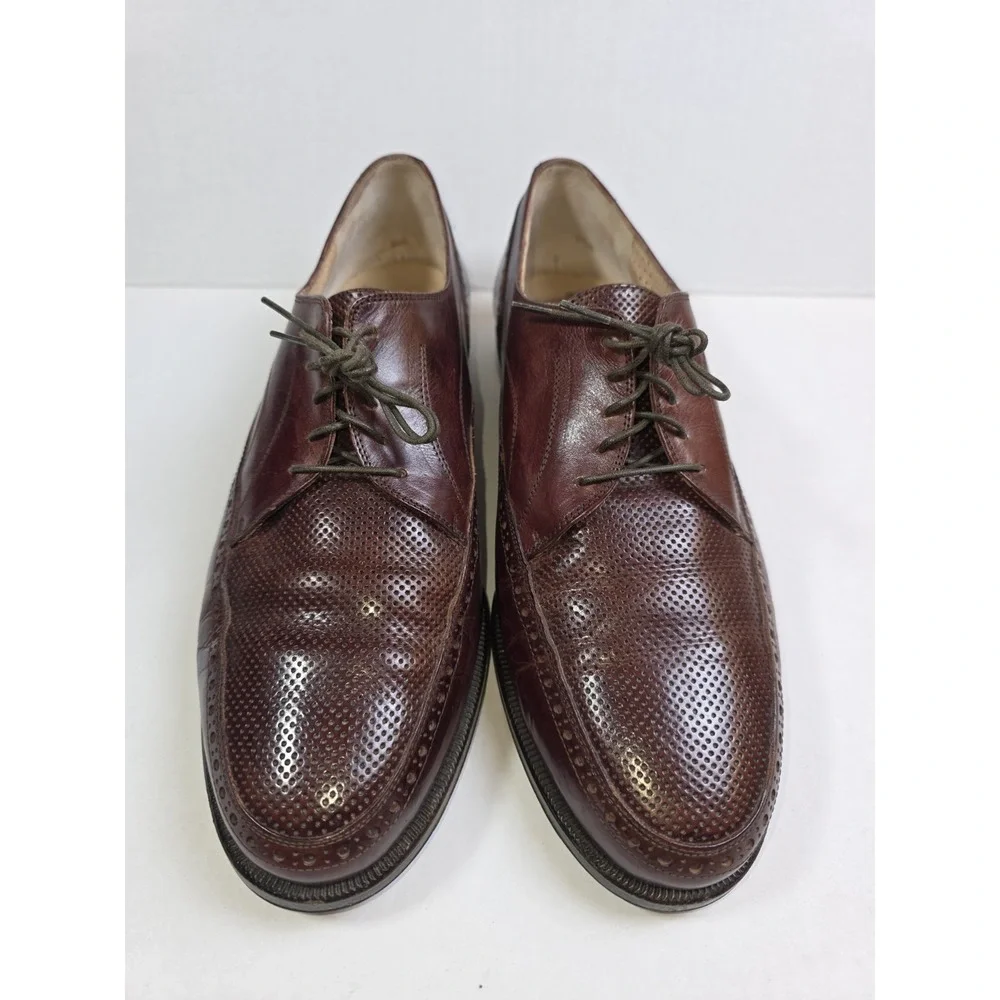 Lorenzo Banfi Mens Dress Shoes Vintage Leather Made In Italy Oxford Sz 8.5